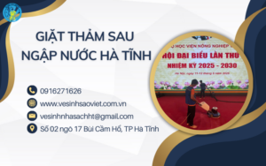 Giặt thảm sau ngập nước Hà Tĩnh
