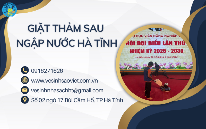 Giặt thảm sau ngập nước Hà Tĩnh