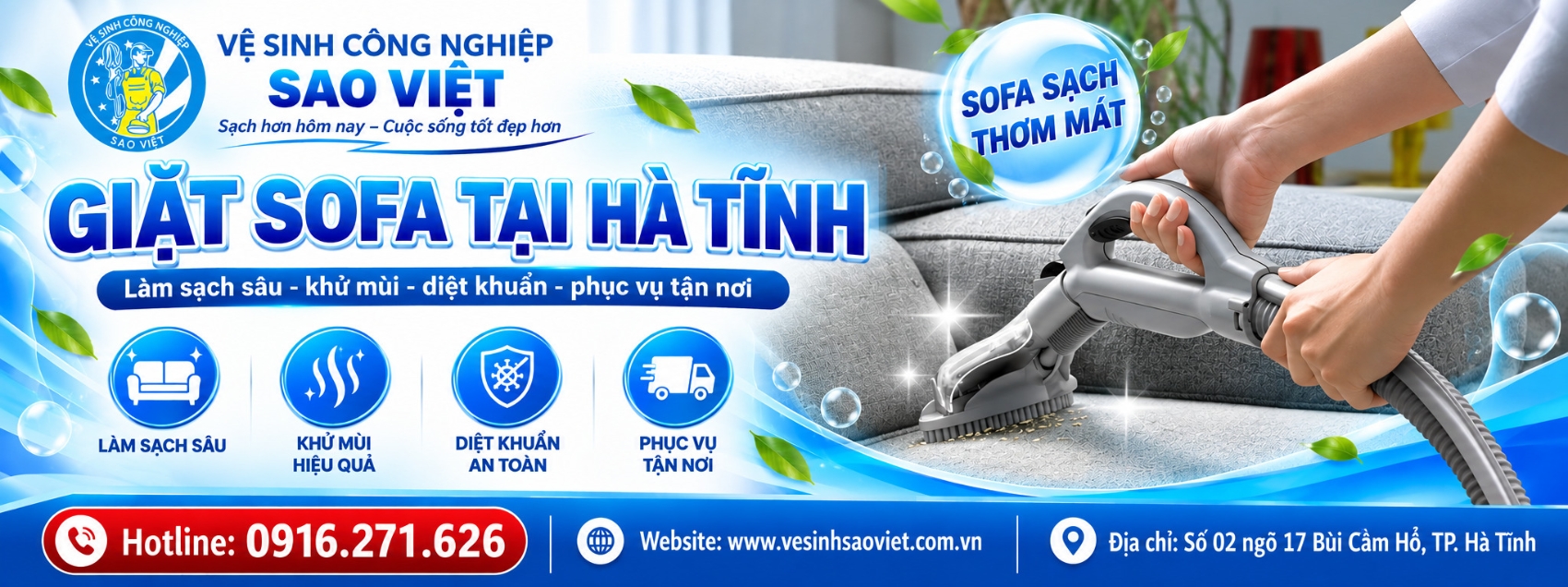 Banner giặt sofa tại Hà Tĩnh