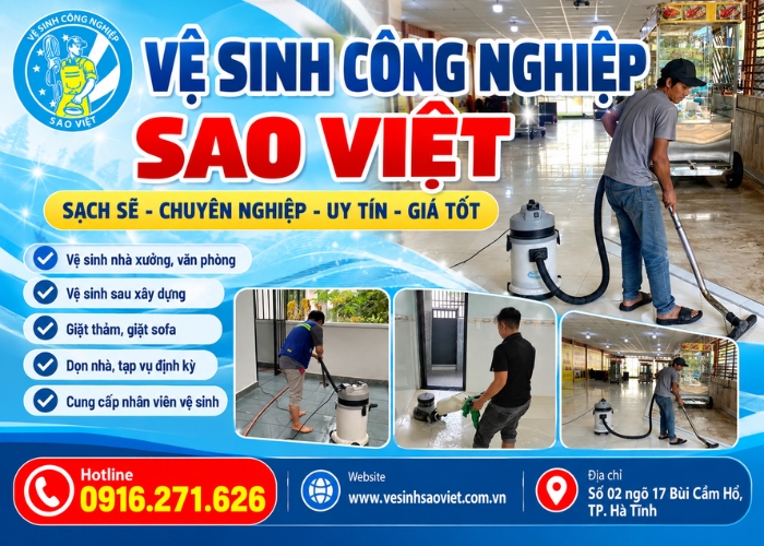 Banner vệ sinh công nghiệp Sao Việt