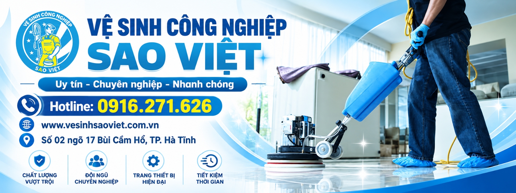 Banner dịch vụ vệ sinh công nghiệp Sao Việt