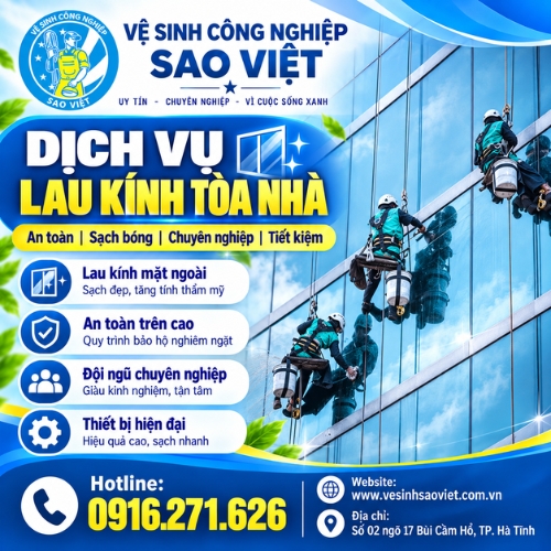 Dịch vụ lau kính tòa nhà